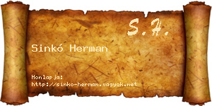 Sinkó Herman névjegykártya